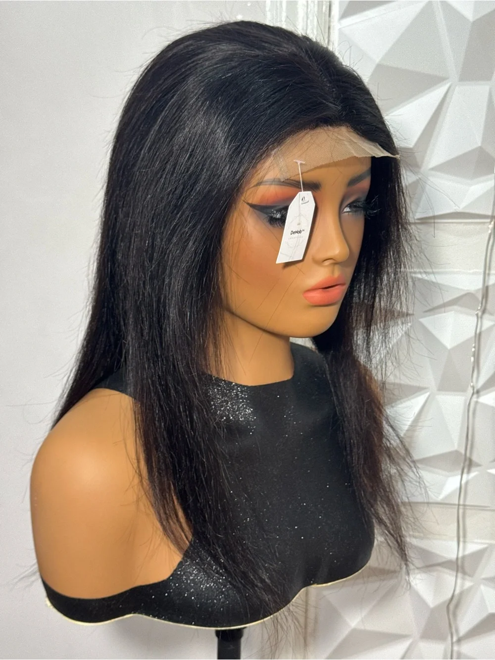 100% Human Hair 16 inches 4x4 Closure Wig | Glueless Natural Black Wig